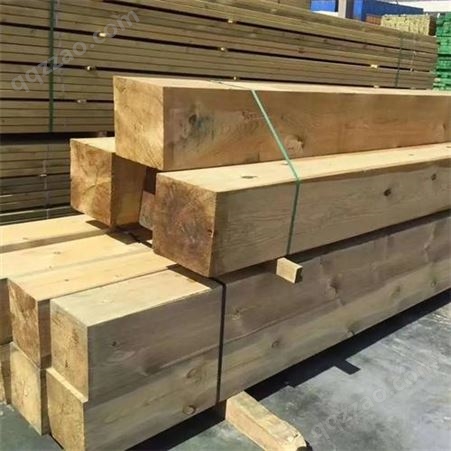 进口原木 樟子松防腐木板材 实木木方 户外地板材料