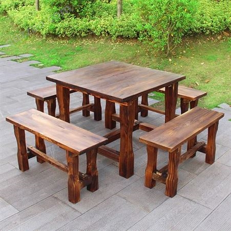 户外庭院实木桌椅 碳化防腐木阳台椅子 德晟木业支持定制