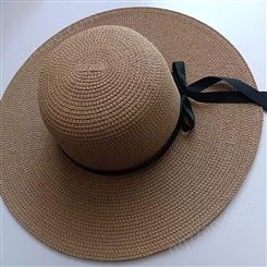 夏天女士大帽檐草帽出街防晒遮阳帽韩版折叠海滩度假大号草帽