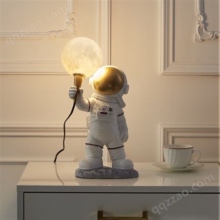 宇航员探月台灯卧室床头书桌摆件3D月球装饰灯创意航天太空人台灯