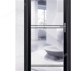 平开门 铝合金简约卫生间门厕所浴室钢化玻璃门 铂尊门窗