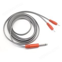 专业定制 6.35音频头对2.0电极针1拖2 插针线 电极贴片连接