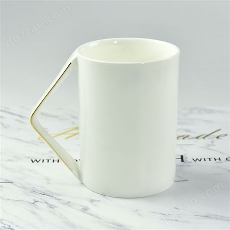 唯奥多创意陶瓷杯 金边金画面陶瓷水杯 可定制