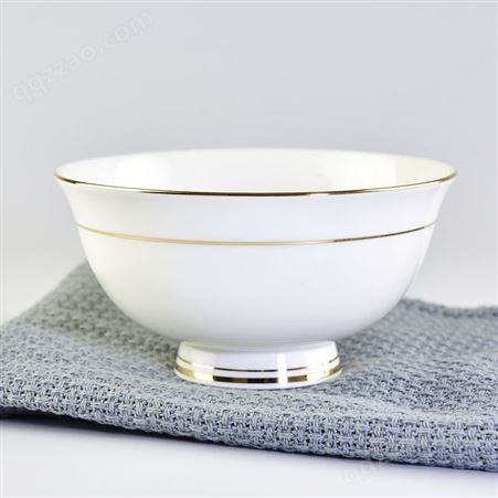 骨瓷饭碗 陶瓷家用高脚碗 定制陶瓷餐具套装 创意骨质瓷碗