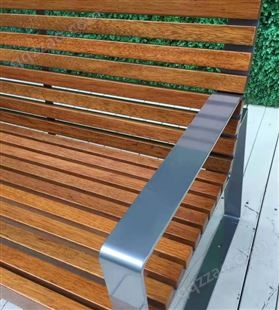 鑫森木球墨铸铁休闲园林椅公园小区休息长椅不锈钢定制座椅
