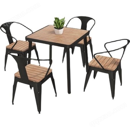 户外塑木桌椅咖啡厅奶茶店桌椅