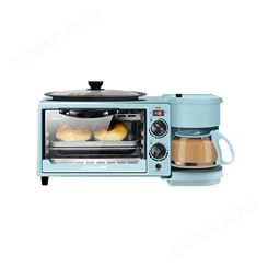 多功能早餐机 三合一电烤箱 均匀加热 双层大容量 不粘锅煎盘