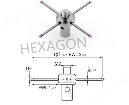 M2-星形测针（四方向）/海克斯康 HEXJD422-D0.5*SP10