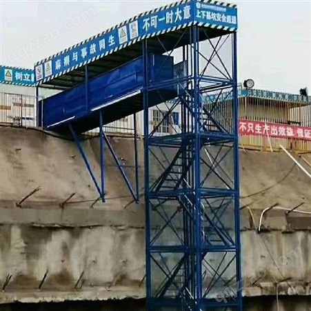 长辉机械出售建筑梯笼 网式笼式梯 基坑式重型爬梯稳定性好