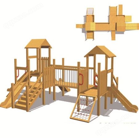 贵州供应儿童大型室外游乐木质滑梯玩具