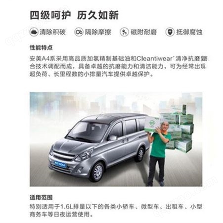 安美厂销小轿车微型车出租车小型商务车汽油机油A4 SG 10W-40