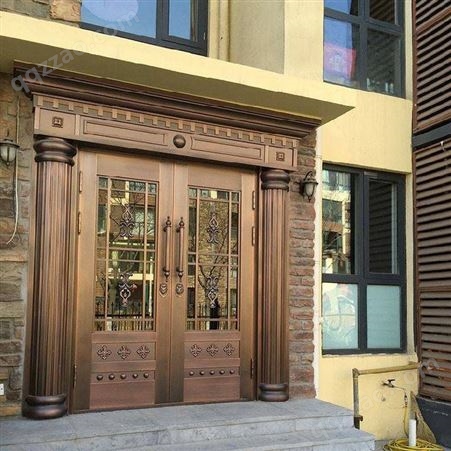 欧式复古铜门 对开院子门 手工焊接 福民金属 款式多 定制
