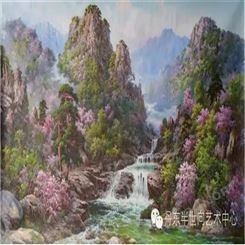 朝鲜画 朝鲜油画价格 哲洙（一级画家）《春》220X106