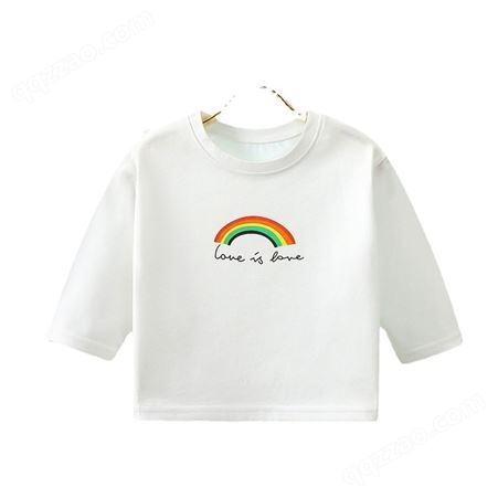 儿童T恤白色上衣 韩版童装T恤 3-8岁 库存服装 便宜童装T恤
