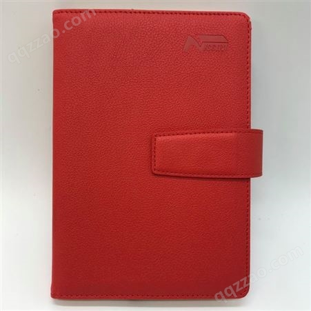 2022新款高颜值笔记本 红棕色带扣平装记事本