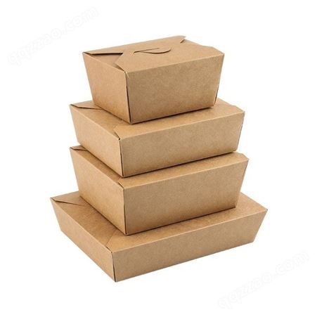 快餐盒盒小美 一次性打包盒 沙拉外卖餐盒 一次性饭盒批发 环保牛皮纸