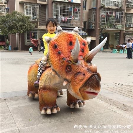 传扬文化仿真恐龙电动小车 广场游乐车 充电式儿童电瓶车