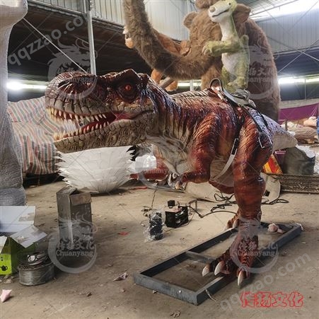 传扬文化 制作仿真恐龙模型坐骑互动恐龙电动模型商场广场摆件