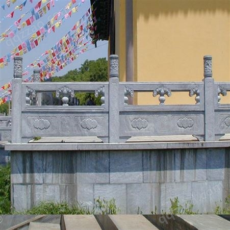 寺庙景观石栏杆 别墅装饰汉白玉石栏板 雕刻花纹清