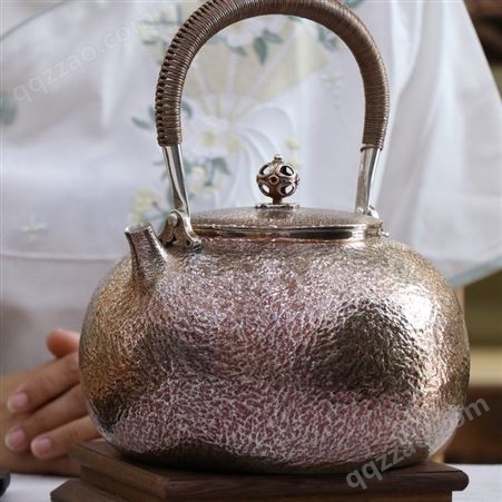 大容量2.2升功夫银茶具999纯银一张打烧水壶纯手工家用银壶煮水壶