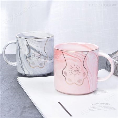 CODA猫爪对杯D1913办公室家用北欧风釉下彩网红陶瓷杯随手杯马克杯情侣牛奶咖啡对杯380ml